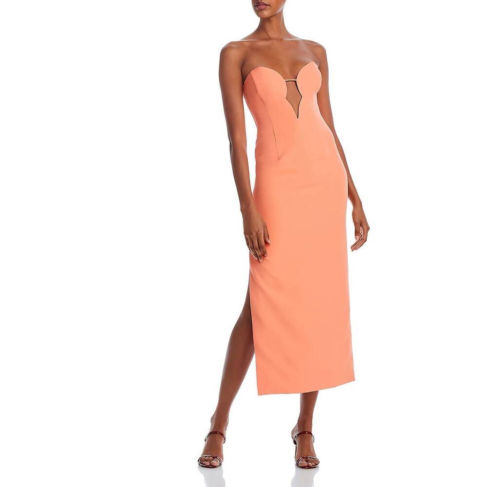 NEW BARDOT eleni midi dress in orange fiz